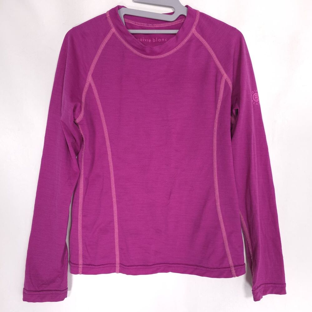 POIVRE BLANC Merino Wool Blend T-Shirt Girls 8 Pink Long Sleeve Top Athletic